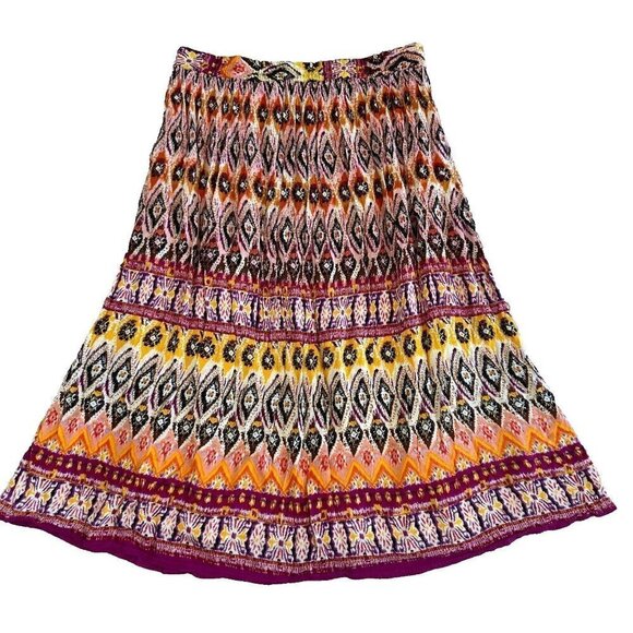 Chaudry KC Maxi Skirt Size XL Multicolor Boho Hippie Gypsy Lined - Picture 1 of 7